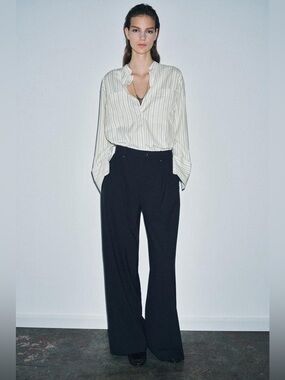 Zara Black High-Waist Wide Leg Trousers